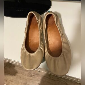 Tieks, metallic gold, size 9